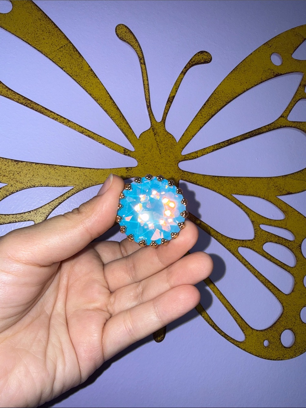 Feed Me Gems Blue Opal Gemini Brooch